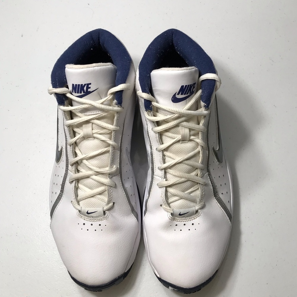 Nike Men's White and Blue Sneakers Hi Top Size 12 SB-2